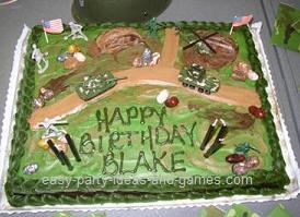 Easy Birthday Cake Recipes on Army Cake  Birthday Party Cake  Party Cakes  Birthday Cake  Military
