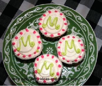 Halloween Birthday Party on Cupcakes  Monogram Cupcake  Initial Cupcake