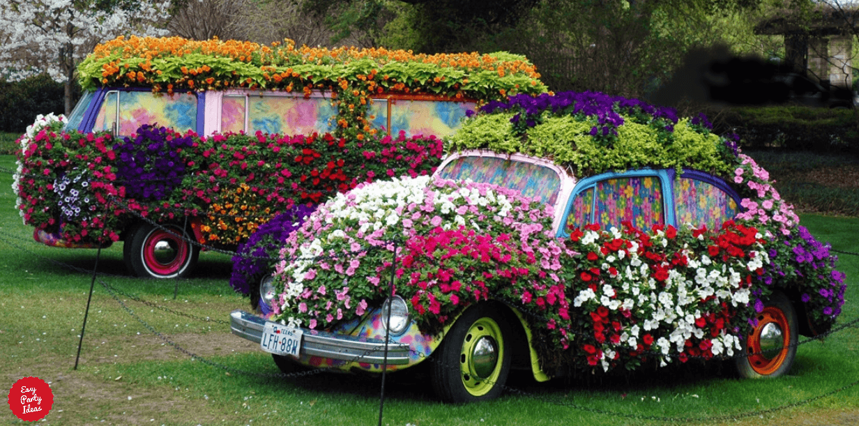 60s Cars Covered in Flowers