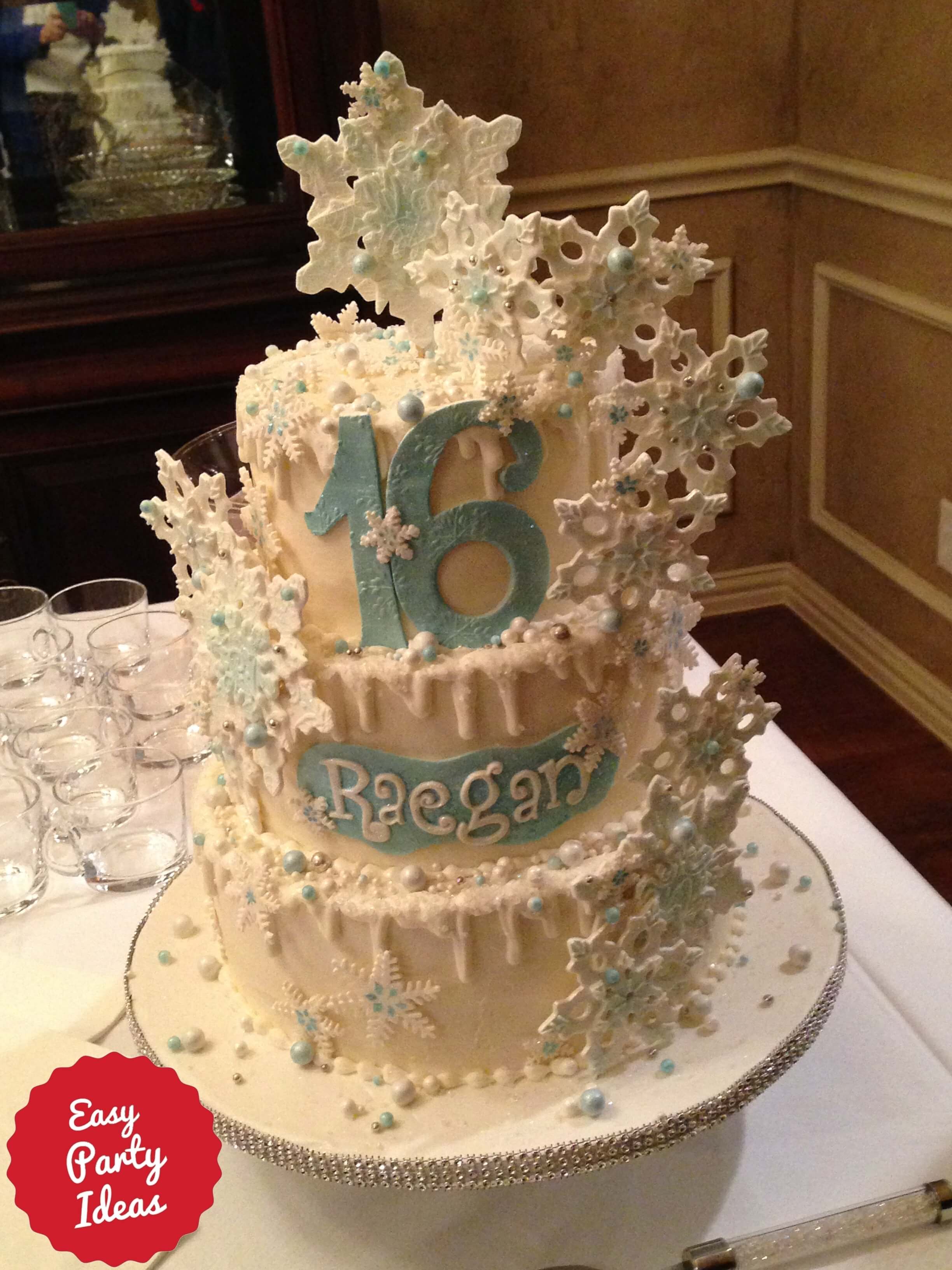 Sweet Sixteen Party Cake that is Frozen Theme