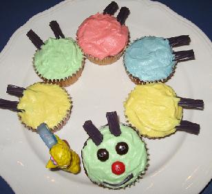 Caterpillar cupcakes