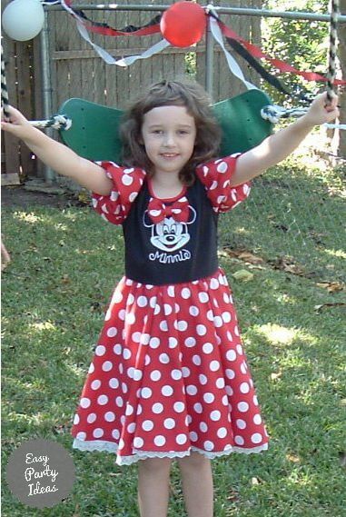 Girl in Minnie Mouse Dress